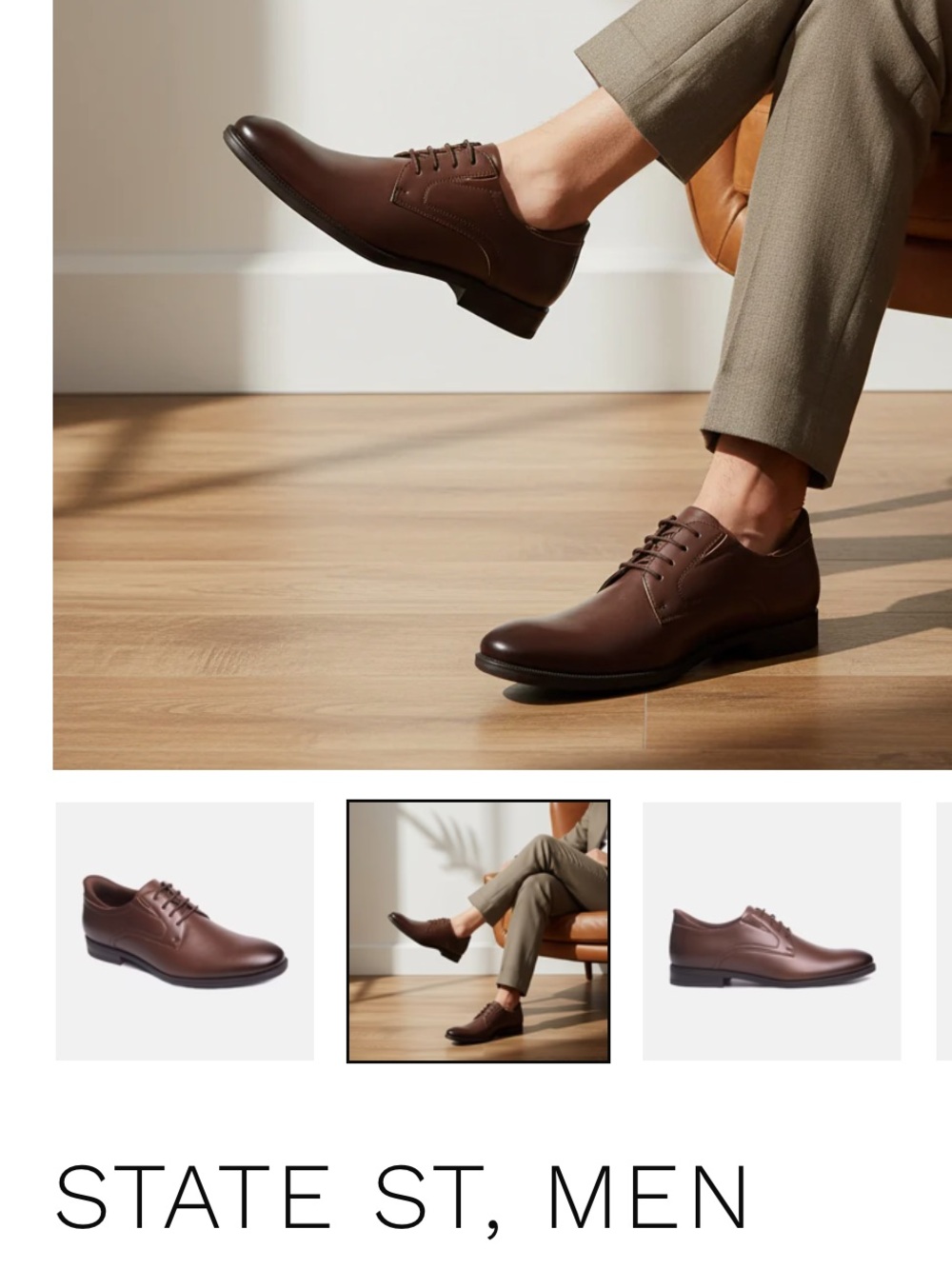 State St Men Leather Derby in Dark Brown